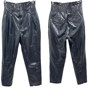 Free People Wonderwoman Pleated Metallic Paperbag High-Rise Pants Size 0 Festive